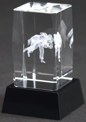  Награда хрустальная Дзюдо CAL50105/JUD 50х50х105мм 