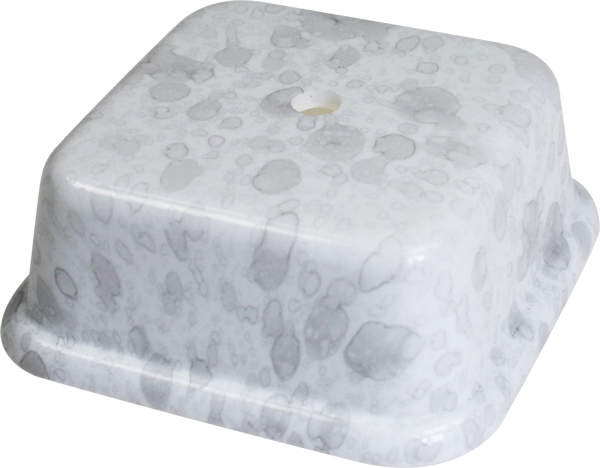 Цоколь пластиковый белый под мрамор 72х72х30