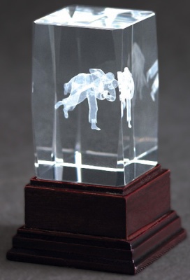 Награда хрустальная Дзюдо CAW70120/JUD 70х70х120мм 