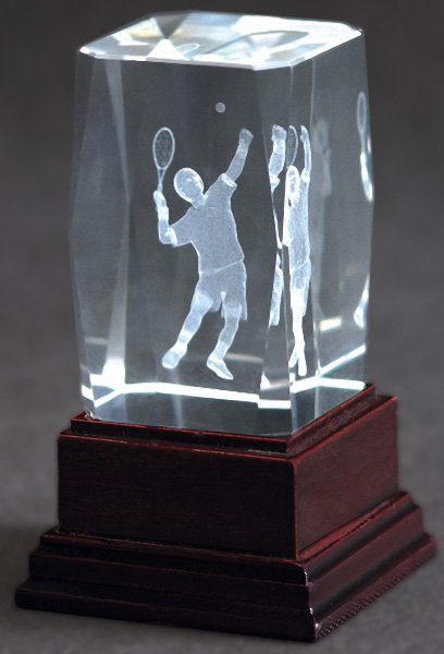  Награда хрустальная Теннис CAW70120/EART 70х70х120мм 