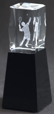  Награда хрустальная Теннис CAC50180/EART 50х50х180мм 