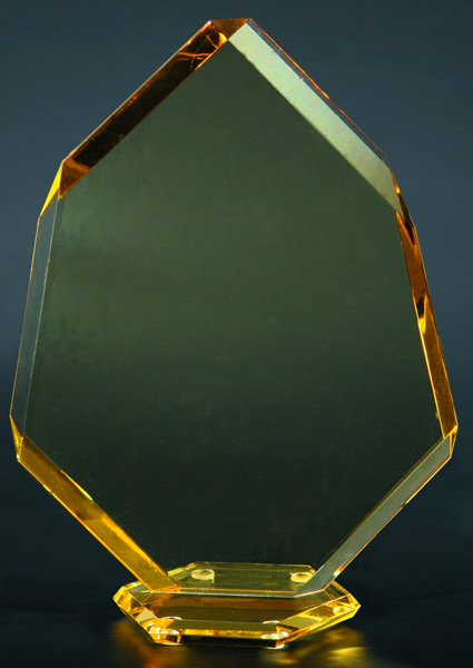 Награда стеклянная (сувенир) 235х170х12мм футляр в комплекте GG001